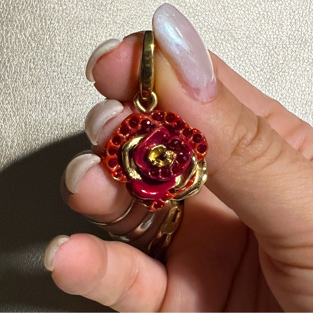 Judith Leiber rose charm “Rosa” crystal.